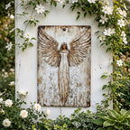 🕊️ Rustic Guardian Angel Metal Wall Art