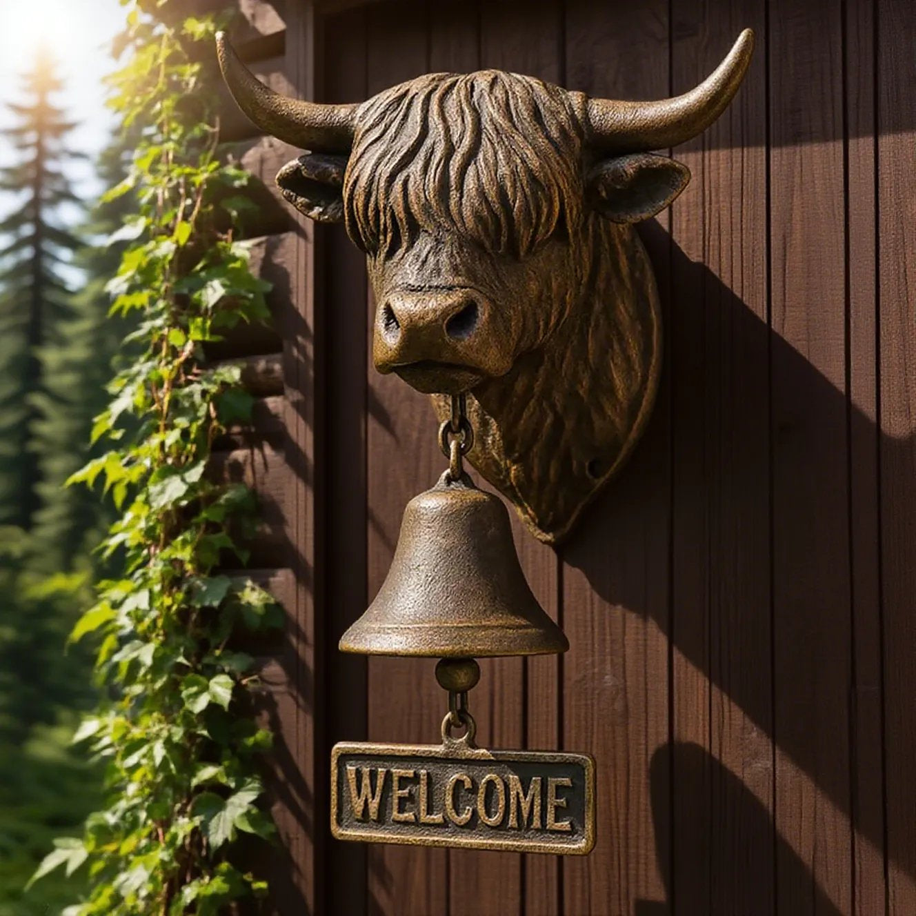 🔥Last Day 49% OFF - Highland Cow Welcome Bell