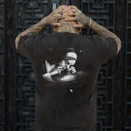 Nun Smoking Dark Style Black Print T-shirt