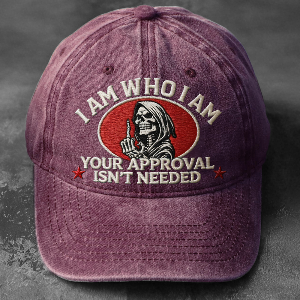 Skull Middle Finger Fuck Cap-I Am Who I Am