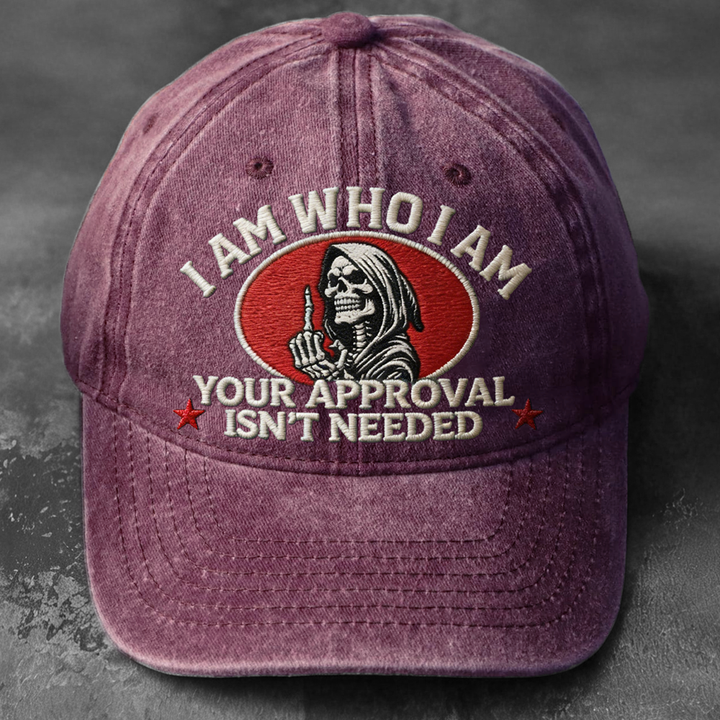 Skull Middle Finger Fuck Cap-I Am Who I Am