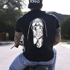 Chokehold Nun Religious Pattern Casual Black Print T-shirt