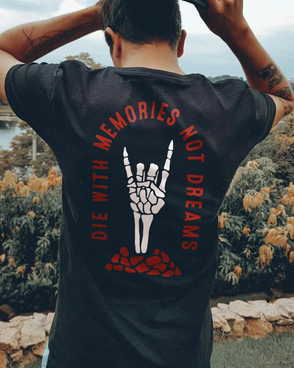 DIE WITH MEMORIES NOT DREAMS White Print T-shirt