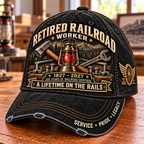 🚂 1827–2027 Retired Railroad Worker 200th Anniversary Heritage Cap