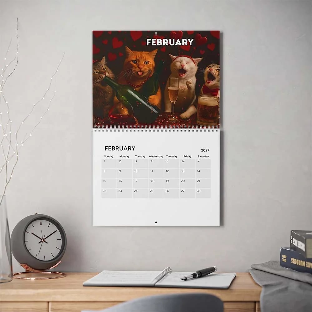😹🍻 Drunk Cats 2027 Calendar – 12 Months of Feline Chaos & Bad Decisions