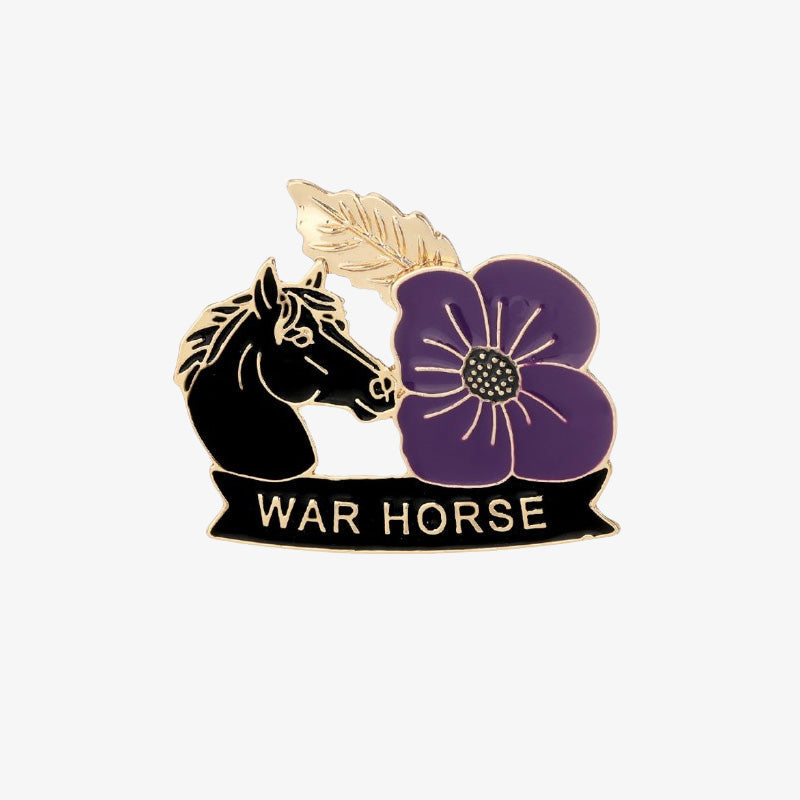 🌺🐎 Bold & Symbolic — Purple Poppy Horse Memorial Brooch