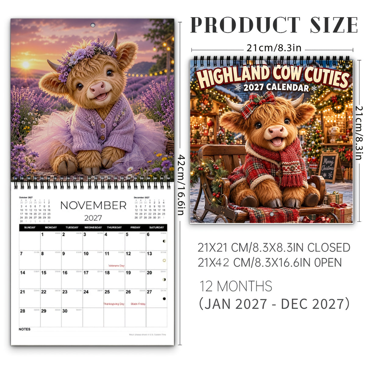 🐮 2027 Highland Cow Cuties Calendar