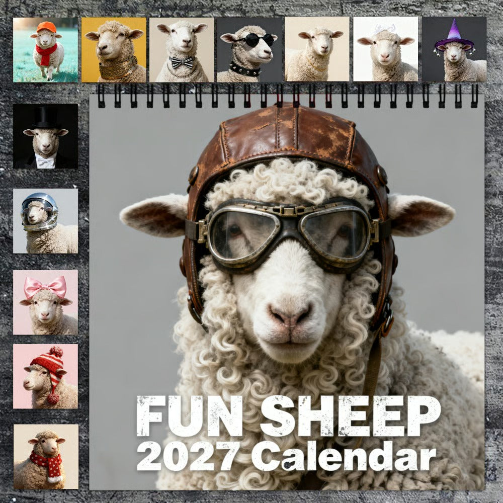 🐑 2027 Funny Sheep Calendar – 12 Months of Playful Farmyard Charm🔥