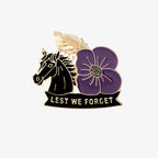 🌺🐎 Bold & Symbolic — Purple Poppy Horse Memorial Brooch
