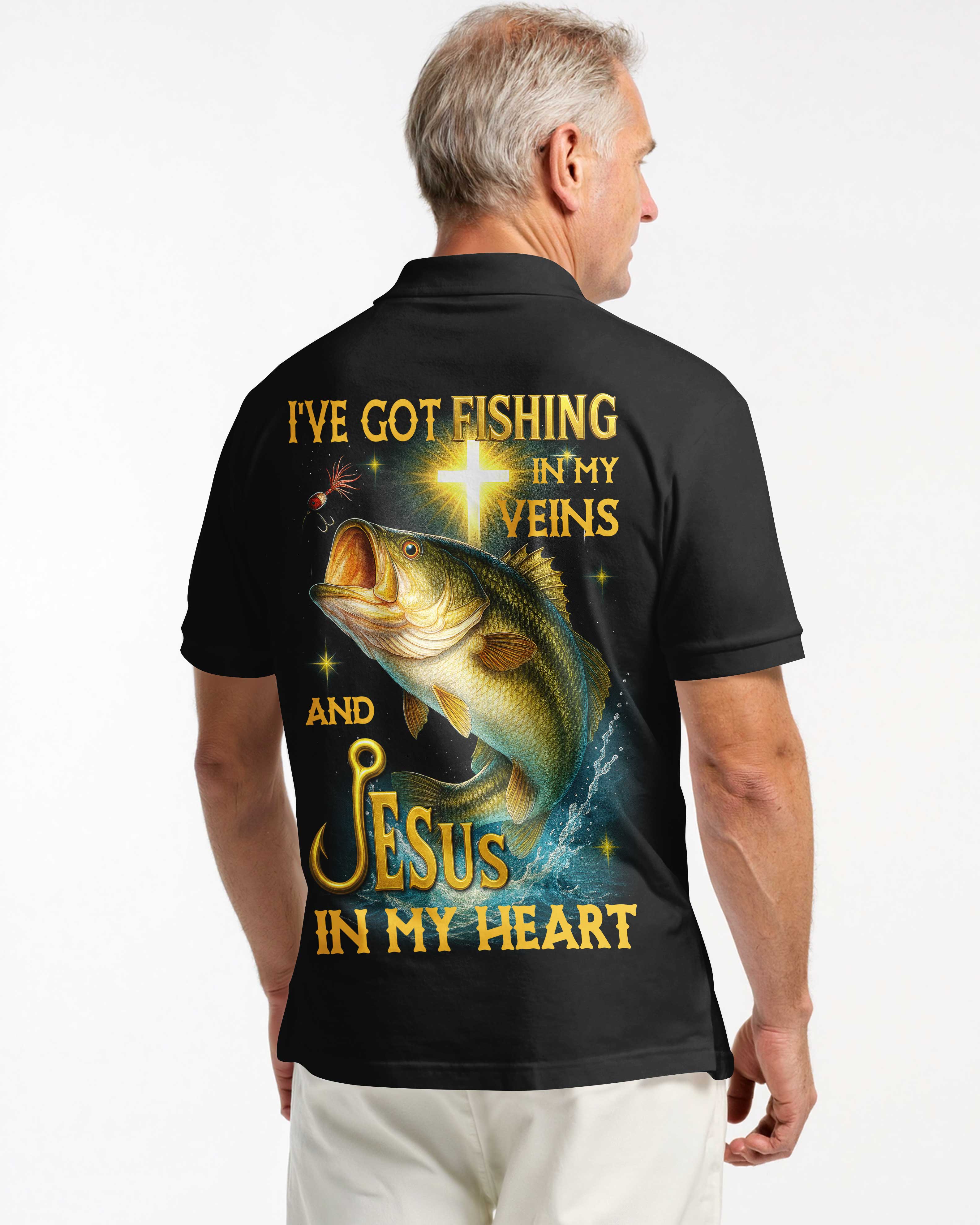 I've Got Fishing In My Veins And Jesus In My Heart All Over Print T-Shirt