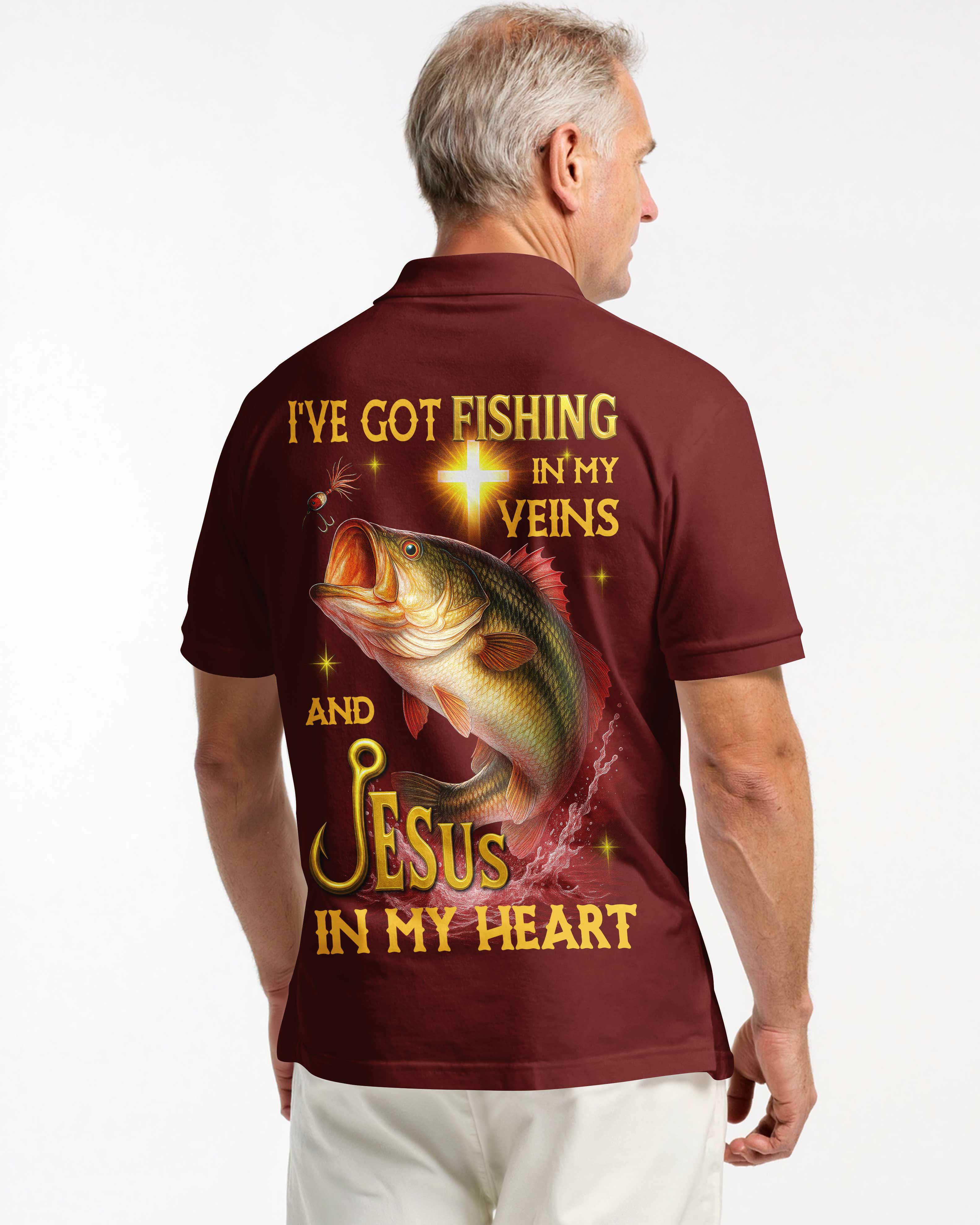 I've Got Fishing In My Veins And Jesus In My Heart All Over Print T-Shirt