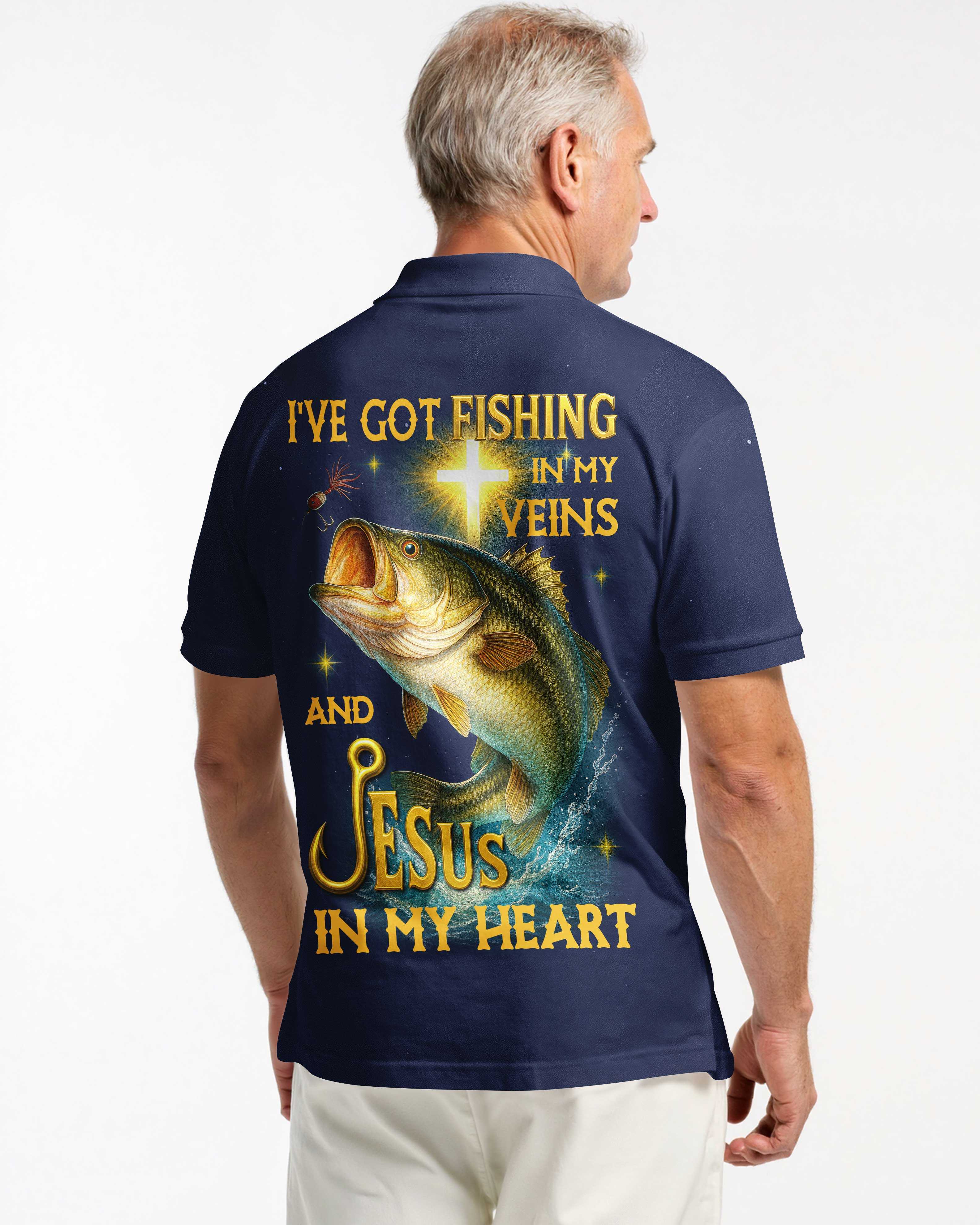 I've Got Fishing In My Veins And Jesus In My Heart All Over Print T-Shirt