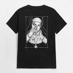 Bad Religious Nun Graphic Casual Black Print T-shirt