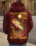 I've Got Fishing In My Veins And Jesus In My Heart All Over Print T-Shirt