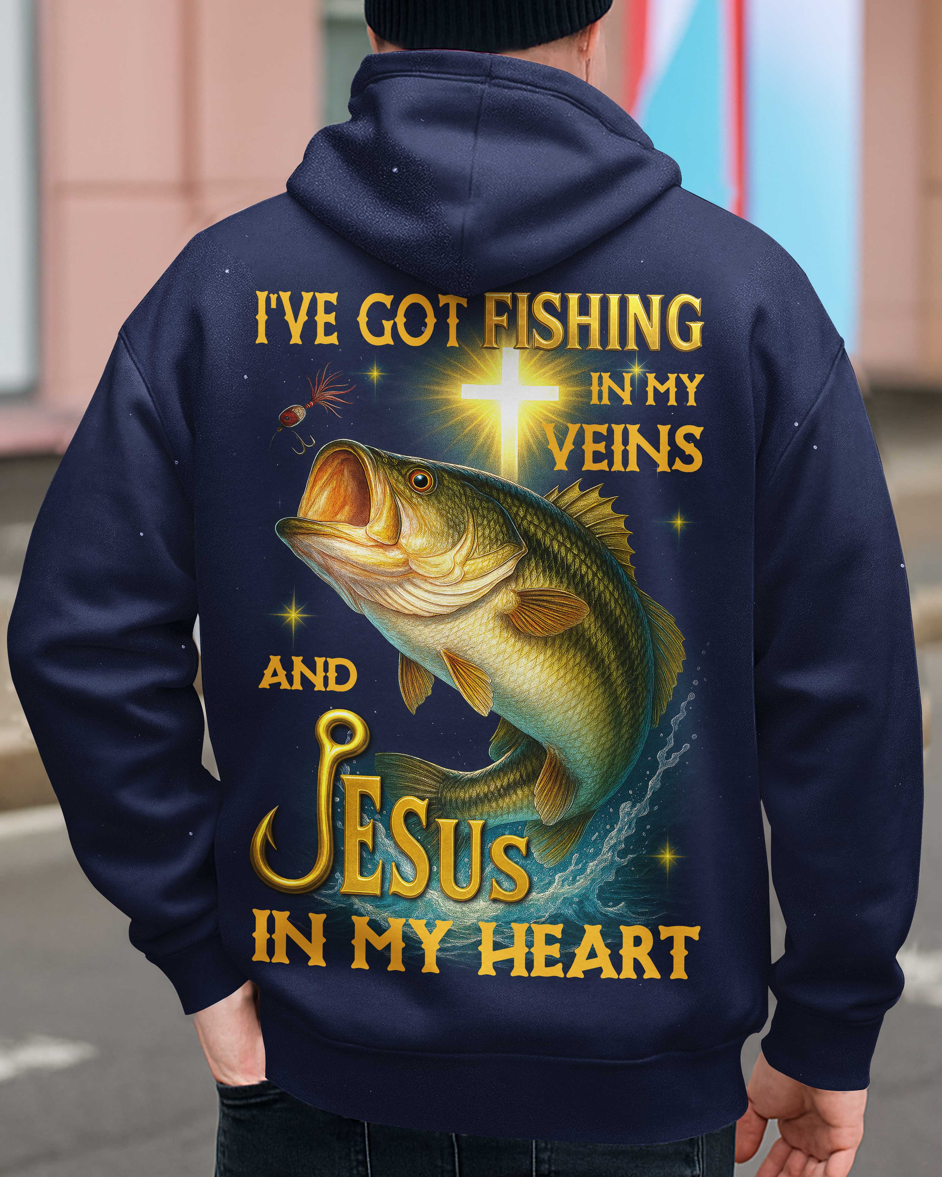 I've Got Fishing In My Veins And Jesus In My Heart All Over Print T-Shirt