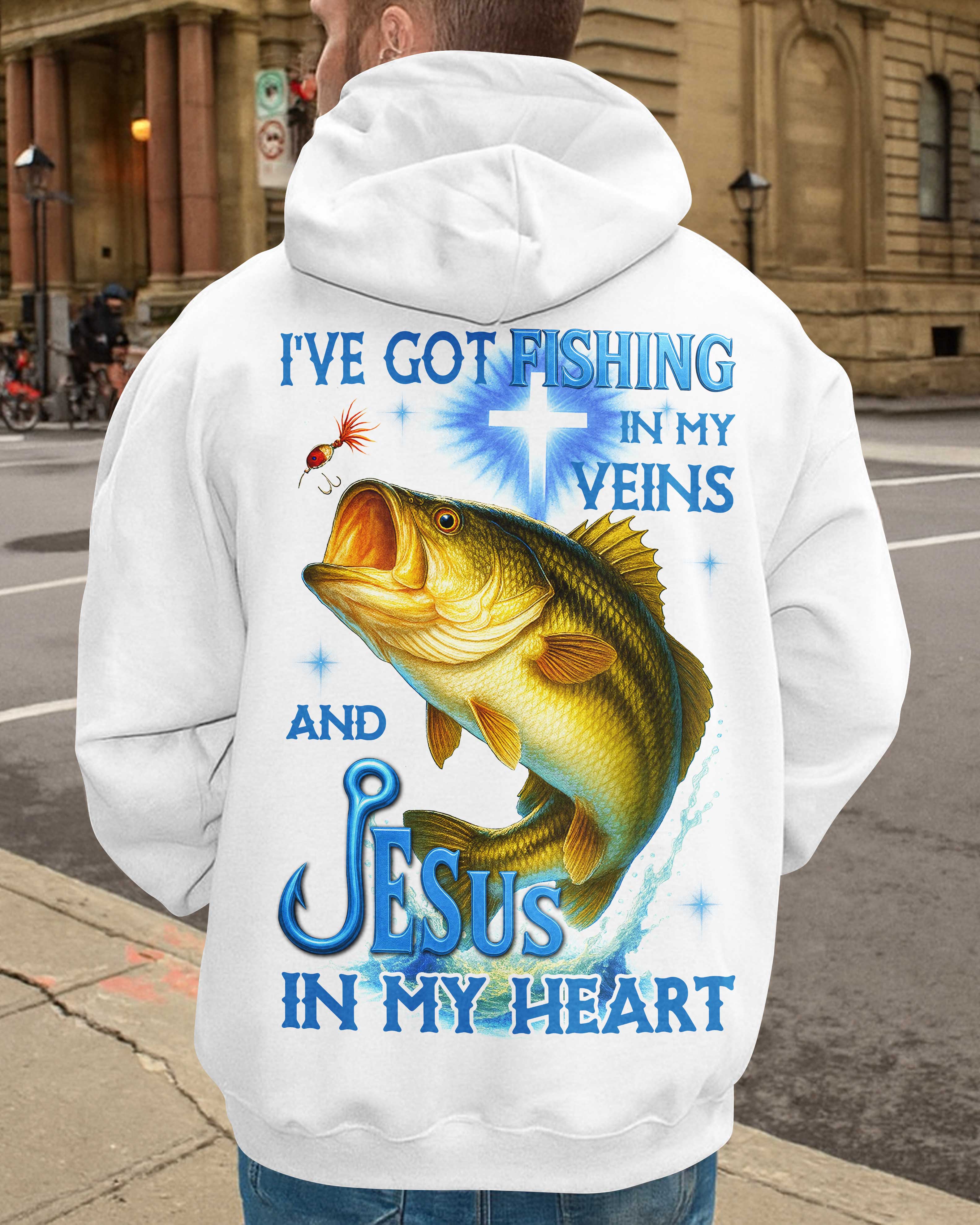 I've Got Fishing In My Veins And Jesus In My Heart All Over Print T-Shirt