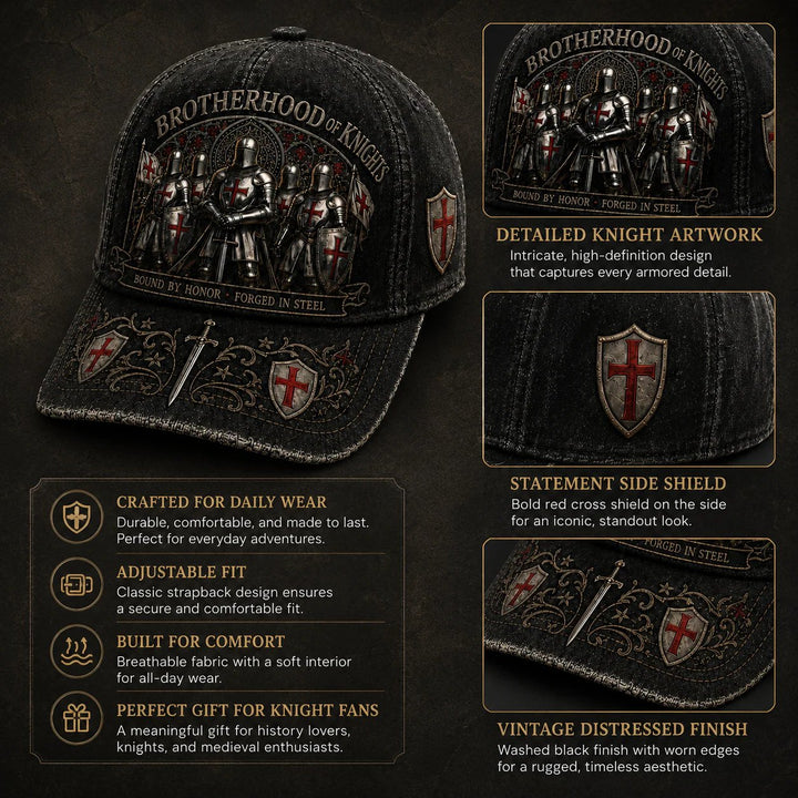 🔥🎁 Bound By Honor Forged In Steel – Knights Templar Cap