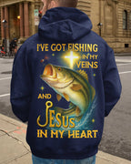 I've Got Fishing In My Veins And Jesus In My Heart All Over Print T-Shirt