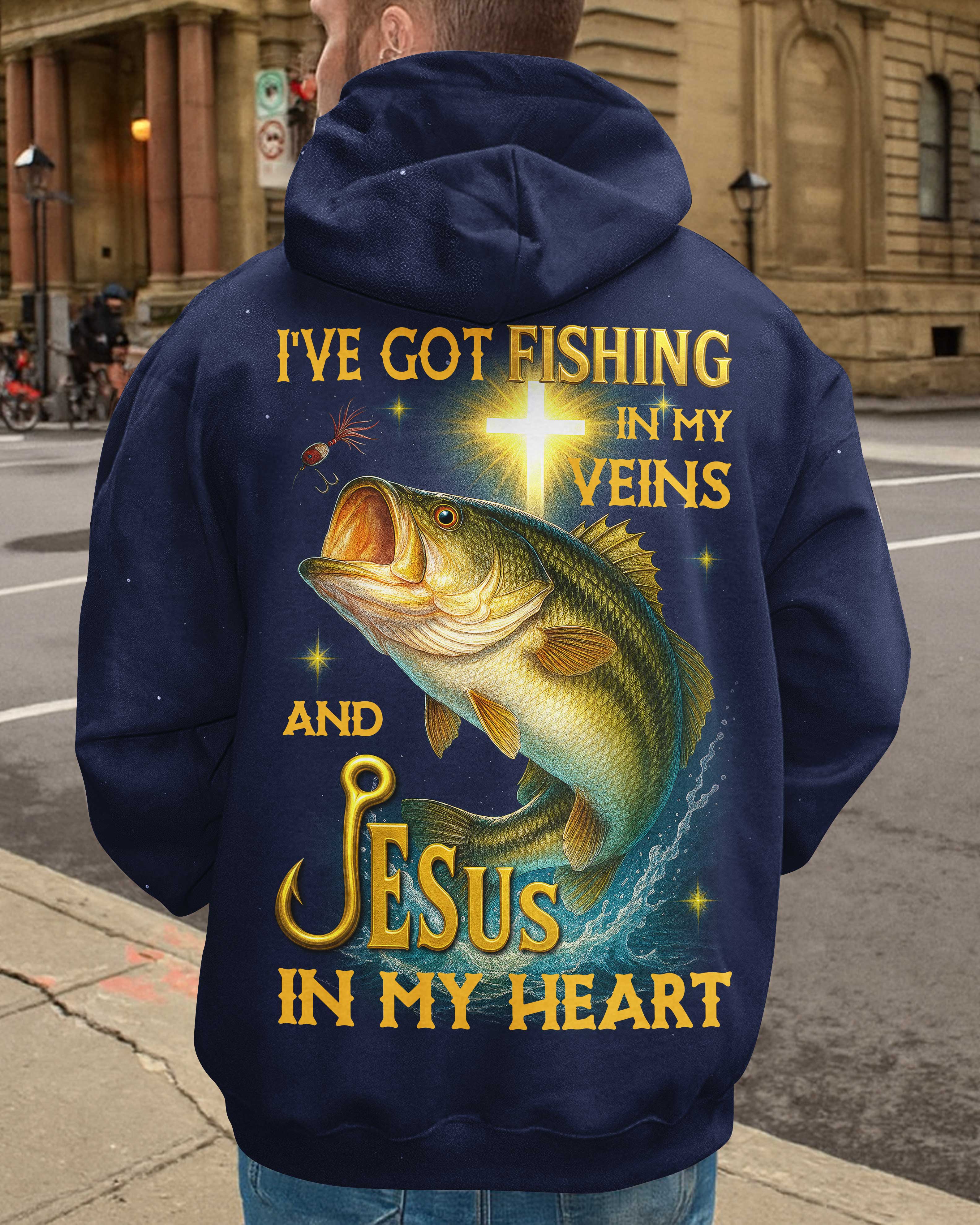 I've Got Fishing In My Veins And Jesus In My Heart All Over Print T-Shirt