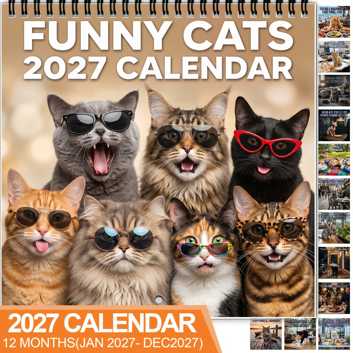 Funny Cats 2027 Calendar – 12 Months of Cat-titude & Laughs