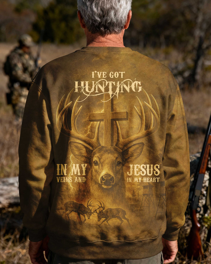 I've Got Hunting In My Veins And Jesus In My Heart All Over Print T-Shirt