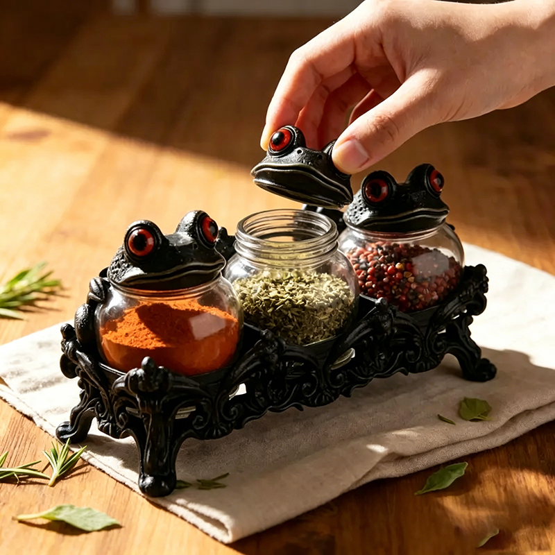 Handmade Wizard Frog Spice Jar