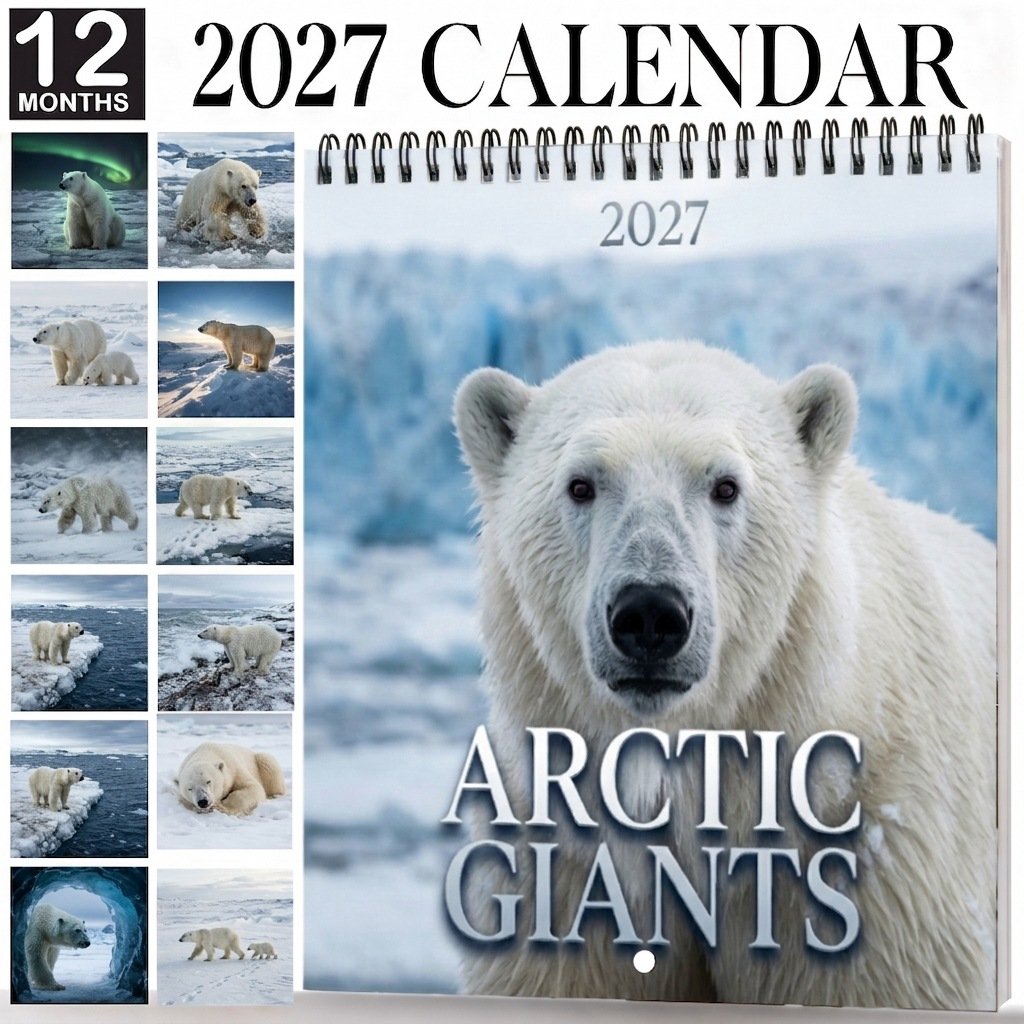 🐻‍❄️2027 Polar Bear Calendar - 12 Months of Majestic Polar Bear Portraits & Wild Arctic Moments