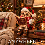 🦉📚 Owl Figurine — Bookish Charm with Glasses, Book & Cozy Details