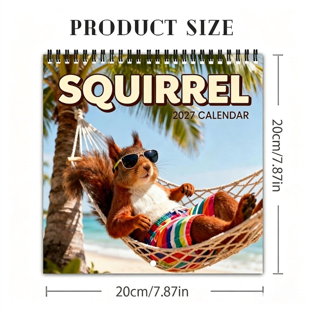 🐿️2027 Squirrel Wall Calendar – 12 Months of Playful Squirrel Portraits & Forest Moments