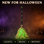 Dancing Magic Witch Broom Lantern