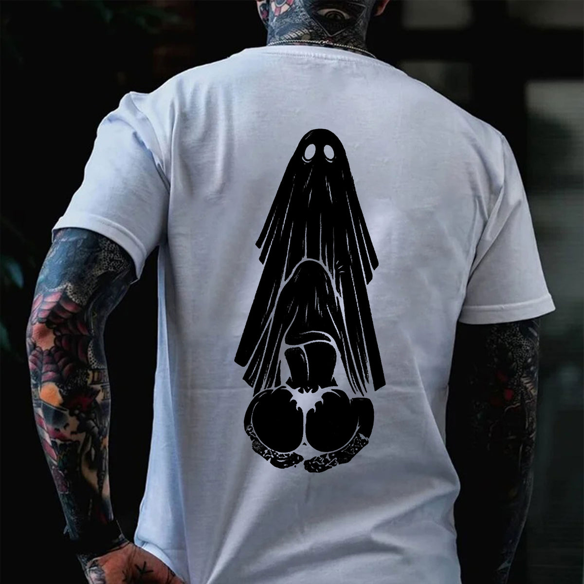 Oral Sex with Ghost Dirty Love Casual Black and White Print T-shirt
