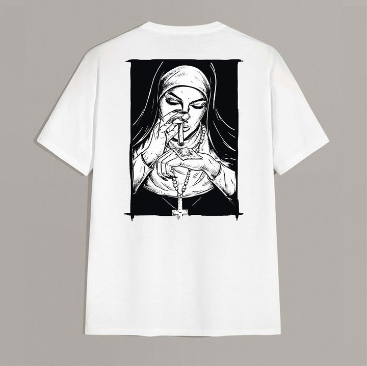 Bad Religious Nun Graphic Casual Black Print T-shirt