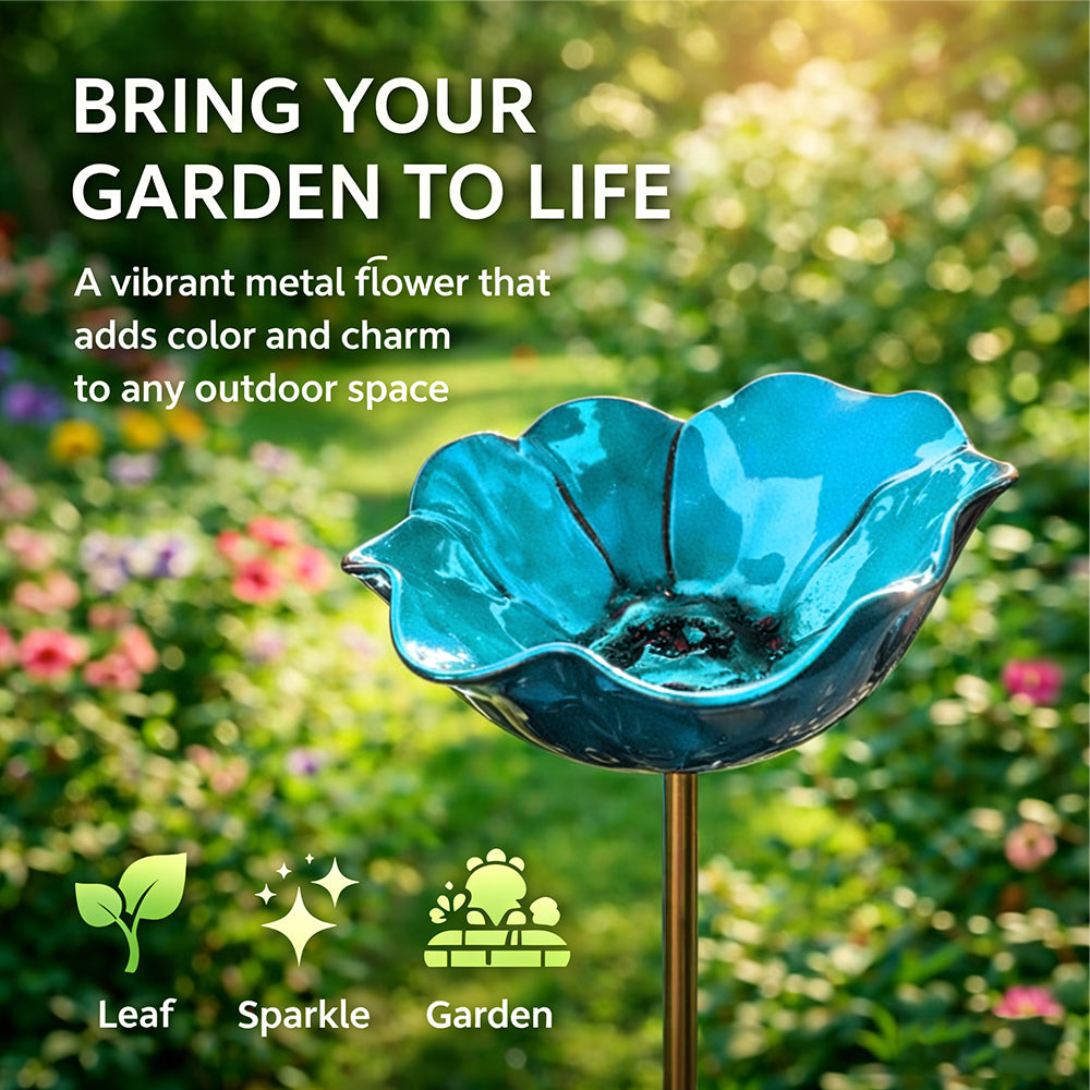 Handmade Metal Flower Garden Stake🐦