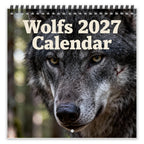 🐺 2027 Wolf Wall Calendar, 12-Month Spiral Planner