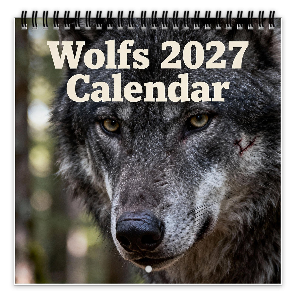 🐺 2027 Wolf Wall Calendar, 12-Month Spiral Planner