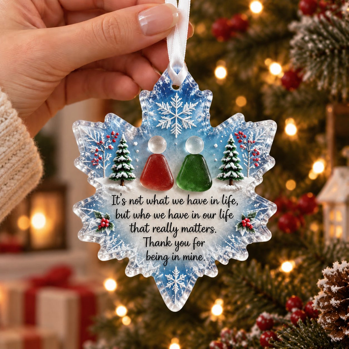 🌊⏰LAST DAY 49% OFF ❄️Snowflake Sea Glass Ornament – A Meaningful Christmas Keepsake For Someone Special✨