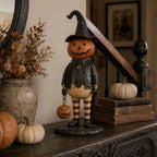 🎃✨Pumpkin Witch Lantern Figurine – Spooky Whimsy Halloween Home Decor