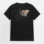 Skull Eat the Naked Ass in the Coffin Graphic Black Print T-shirt