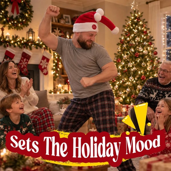 🎅 Funny Moving Santa Hat – Fun Christmas Party Accessory