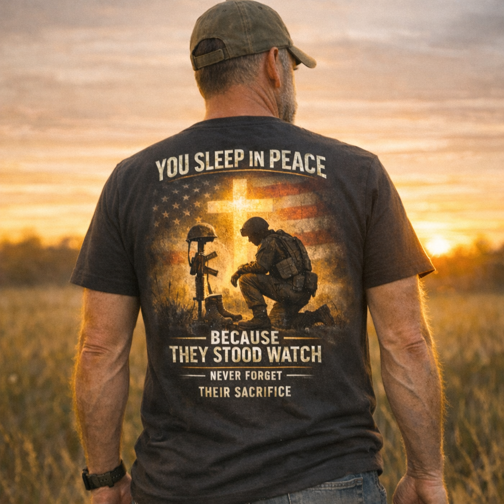 You Sleep In Peace Because They Stood Watch Never Forget Their Sacrifice T-Shirt