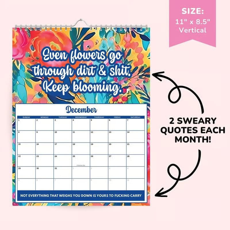 📅 2027 Sweary Mental Health Calendar - Perfect for Home Decor & Gift Ideas