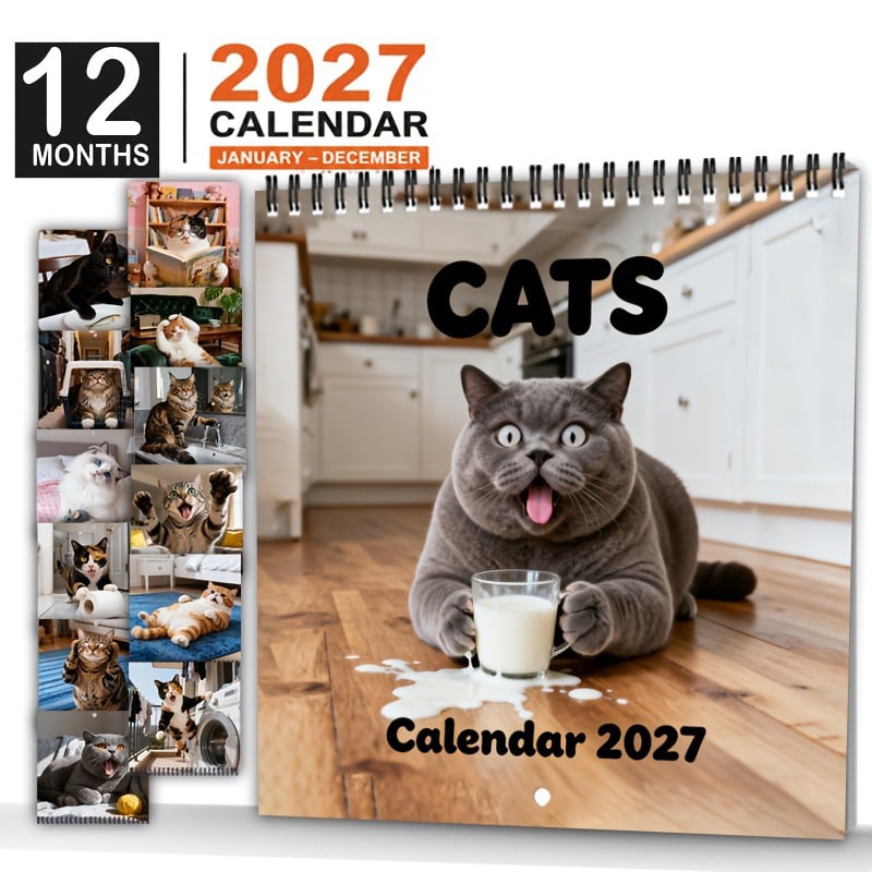 😺2027 Funny Blue Cat Calendar
