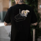 Skull Eat the Naked Ass in the Coffin Graphic Black Print T-shirt
