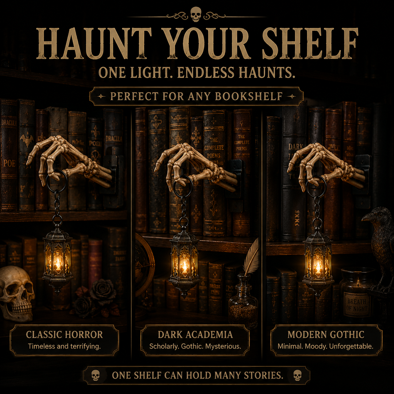 💀Skeleton Hand Lantern Shelf Light