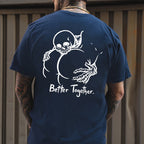 Better Together Skull and Butt Casual Graphic Print T-shirt