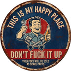 Funny Vintage Metal Sign, This Is My Happy Place Don't F*ck It Up