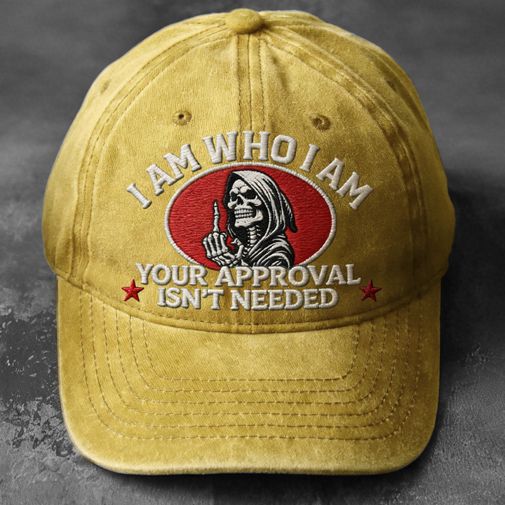 Skull Middle Finger Fuck Cap-I Am Who I Am