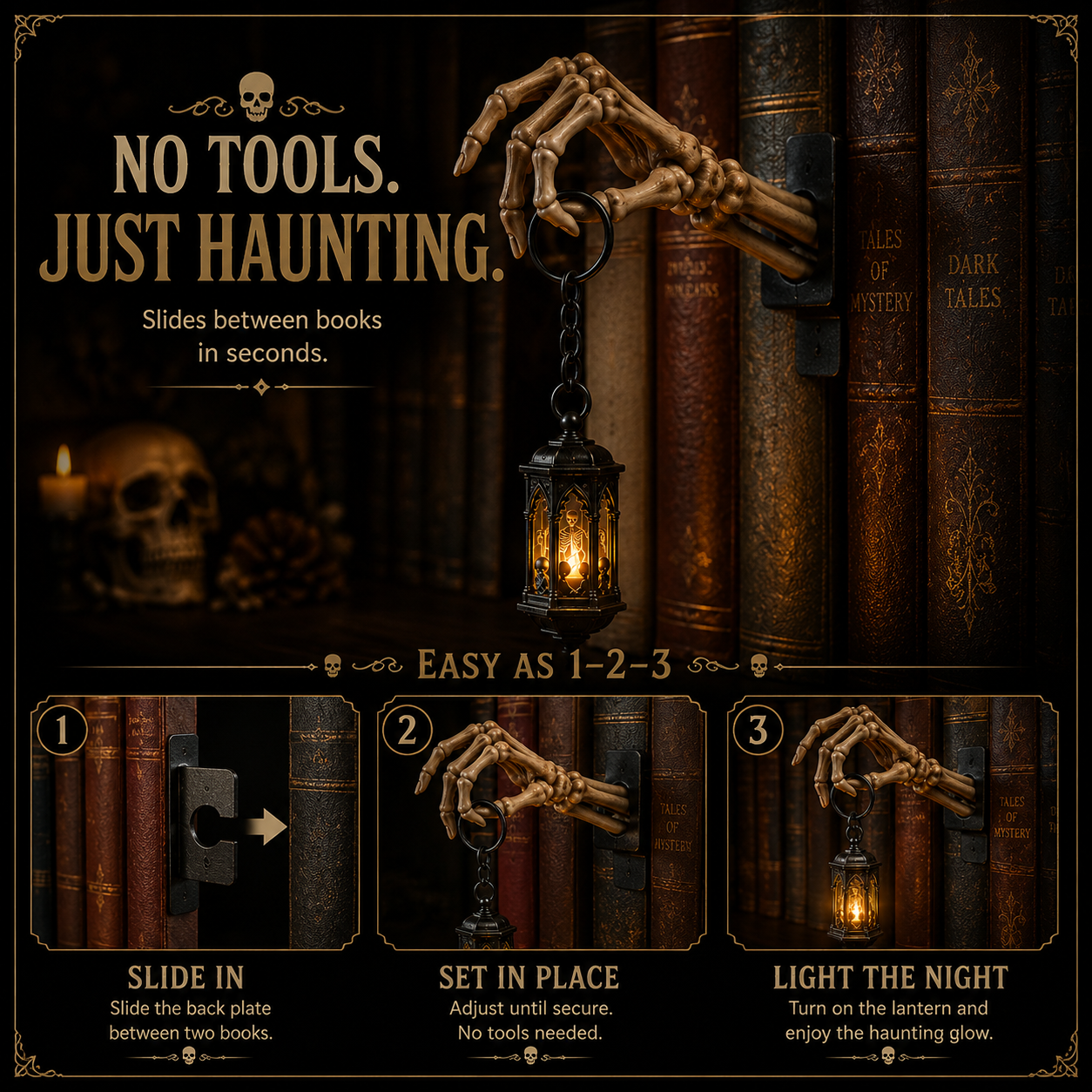 💀Skeleton Hand Lantern Shelf Light