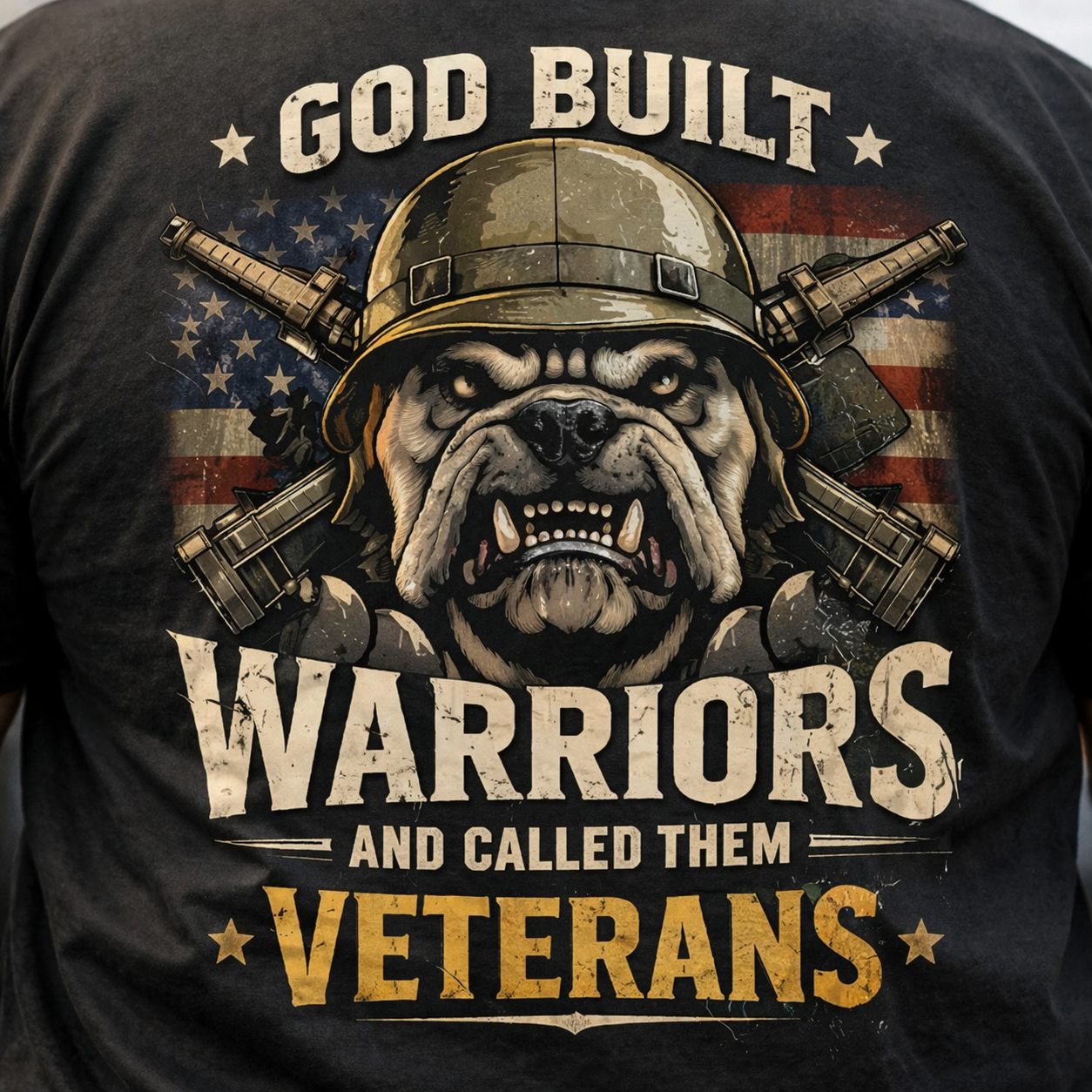 GOD BUILT WARRIORS AND CALLED THEM VETERANS T-SHIRT