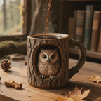 Handmade Tree Hollow Mug – Unique Woodland-Inspired 3D Coffee Cup